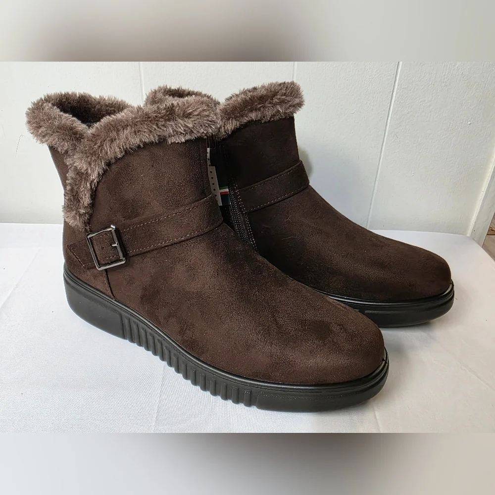 Flexus By Spring Step Badisco Chocolate Brown Ankle Boots Womens Size 9.5/ 41